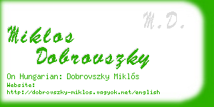 miklos dobrovszky business card