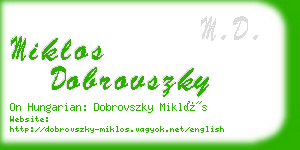 miklos dobrovszky business card